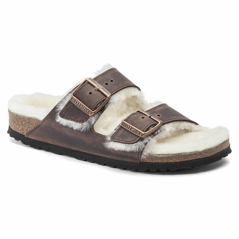 Arizona Birkenstock Shearling Oiled Kozene Panske Káva | SK 314AHK